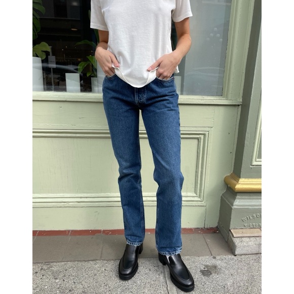 Agolde Denim - AGOLDE Lana Mid Rise Straight Jeans in Sphere size 27